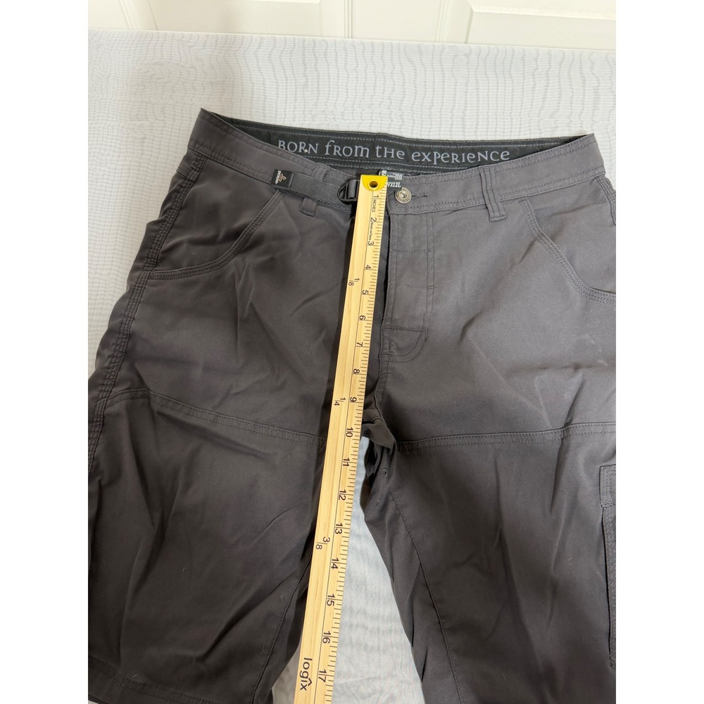 Prana Zion Mens Hiking Shorts Charcoal Grey Size 32W x 12L Cargo Stretch Outdoor - Picture 3 of 6